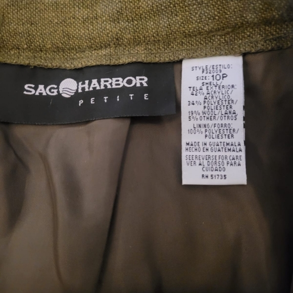 VTG Sag Harbor A-line Wool Blend Midi Fringe Hem Skirt Size 10P Fully Lined - Picture 5 of 7